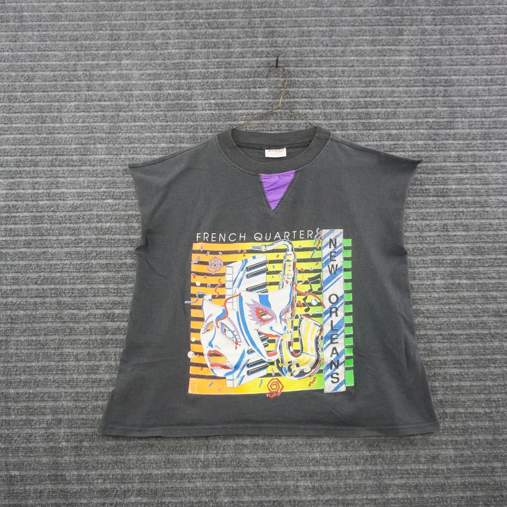Vintage Diport USA Sleeveless T-Shirt Unisex OSFA Black New Orleans Graphic